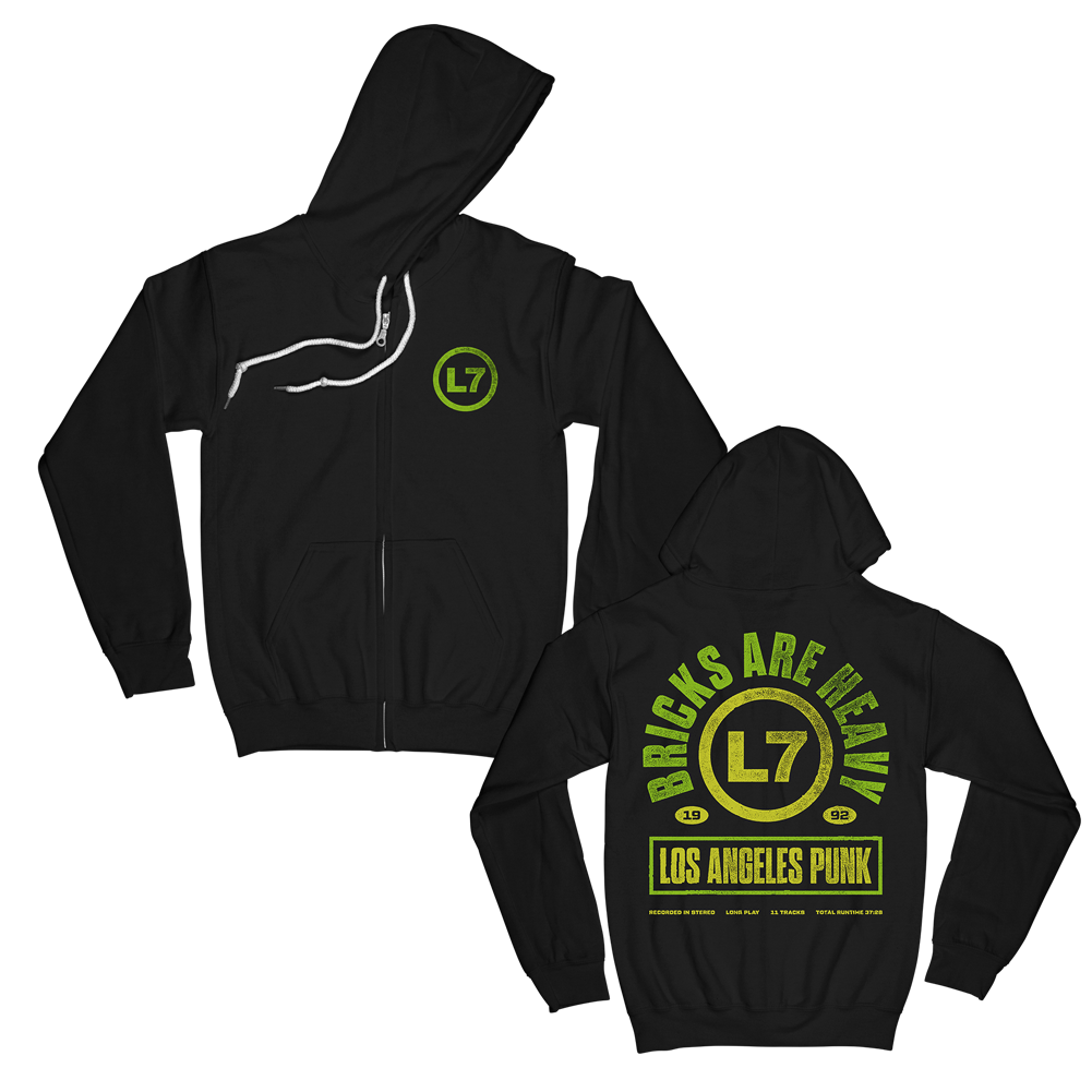 Bricks Are Heavy Arch Logo Zip Up Hoodie (Black)