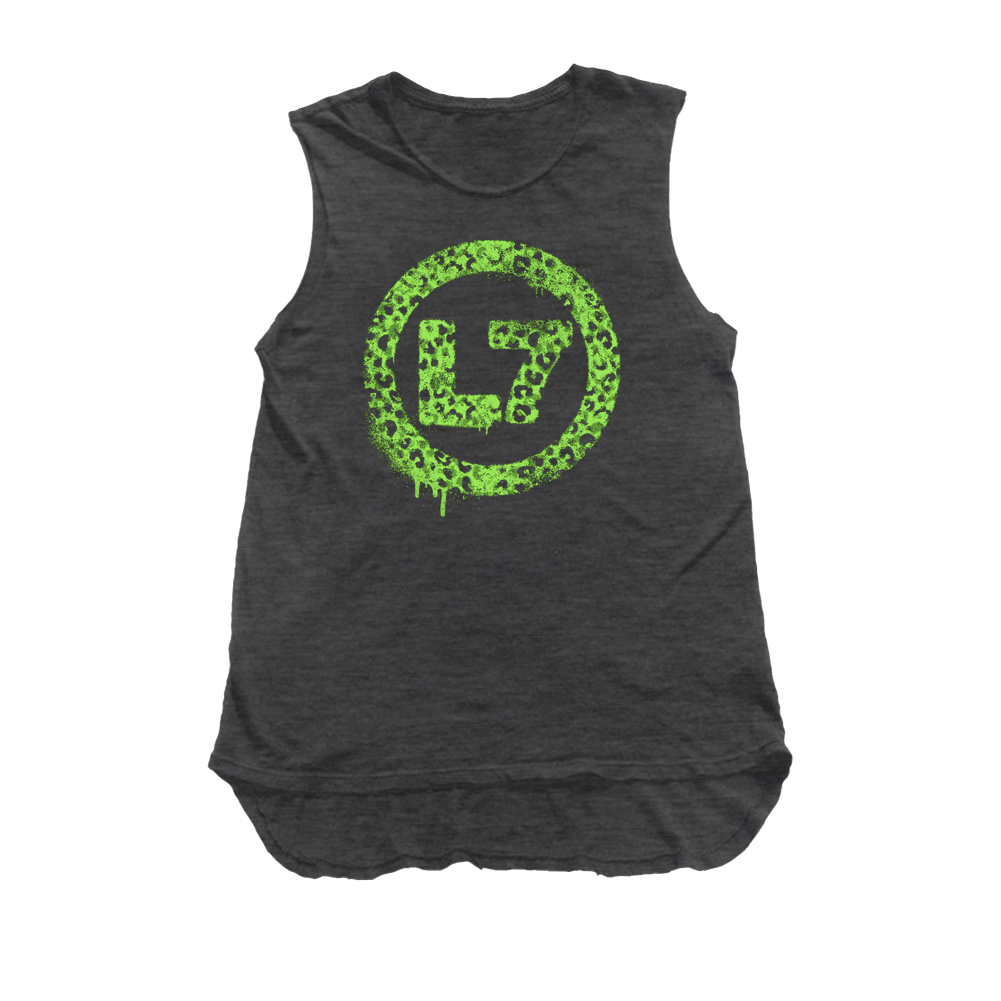 Leopard Spray Logo Womens Tank (Black Heather) (C)