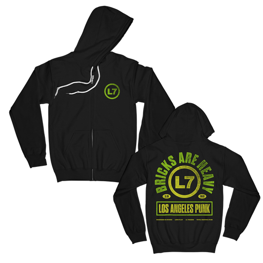 Bricks Are Heavy Arch Logo Zip Up Hoodie (Black)