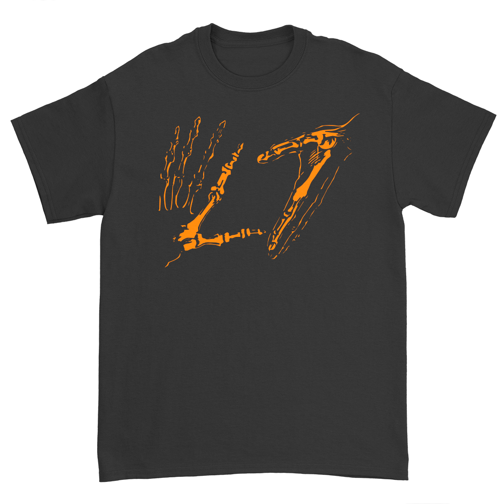 Orange Skele Hands T-Shirt (Black)