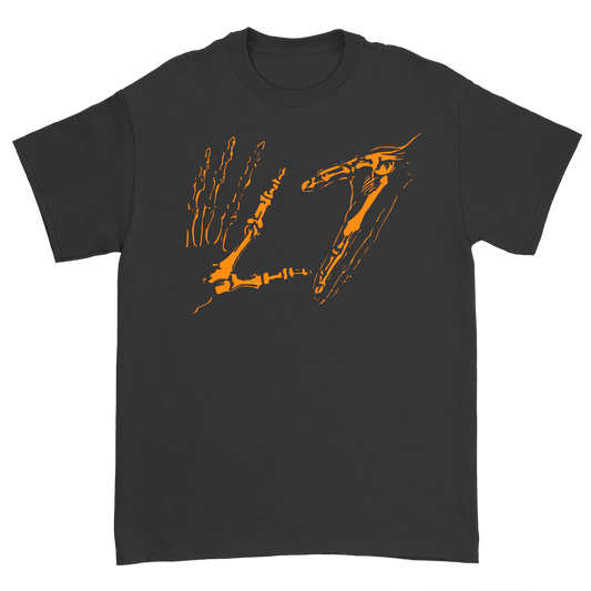 Orange Skele Hands T-Shirt (Black)