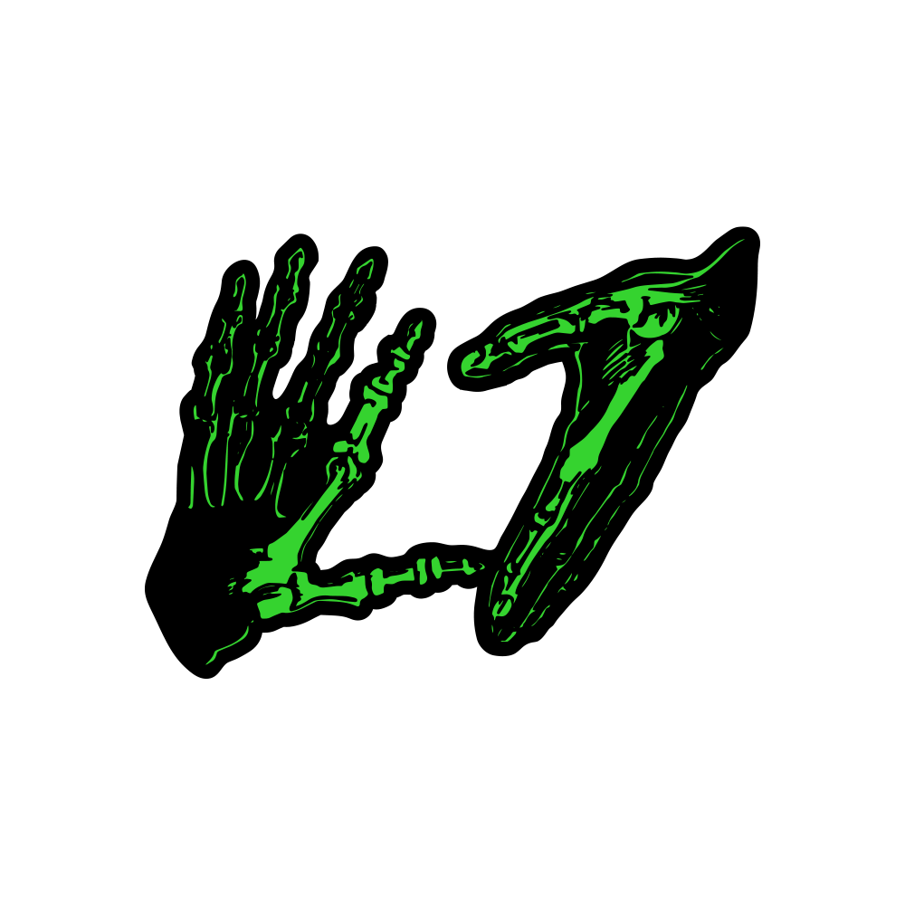 Skele Hands Die Cut Sticker